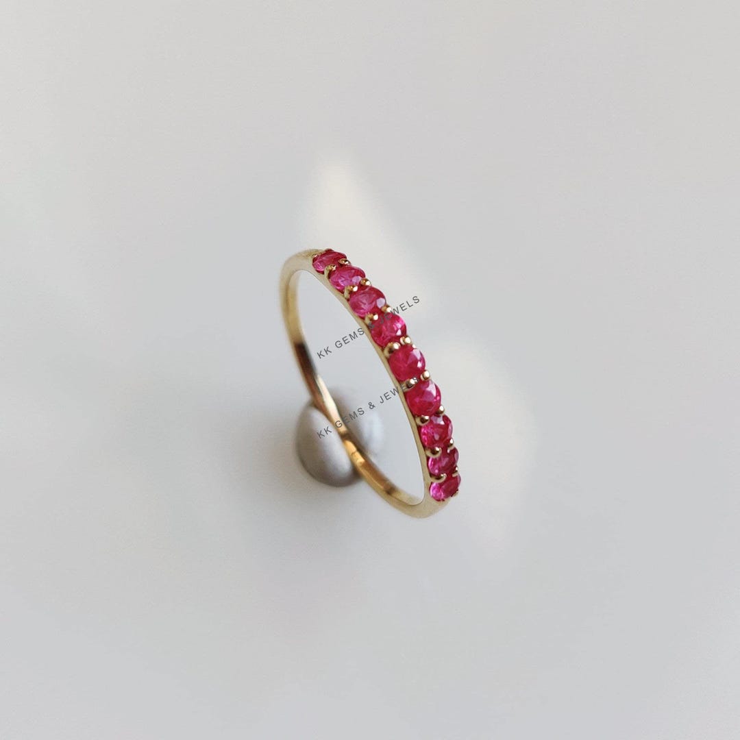gold ruby ring stackable gold ring july ring natural... Dainty Natural Ruby Ring, 14K Yellow Gold July Birthstone - Etsy