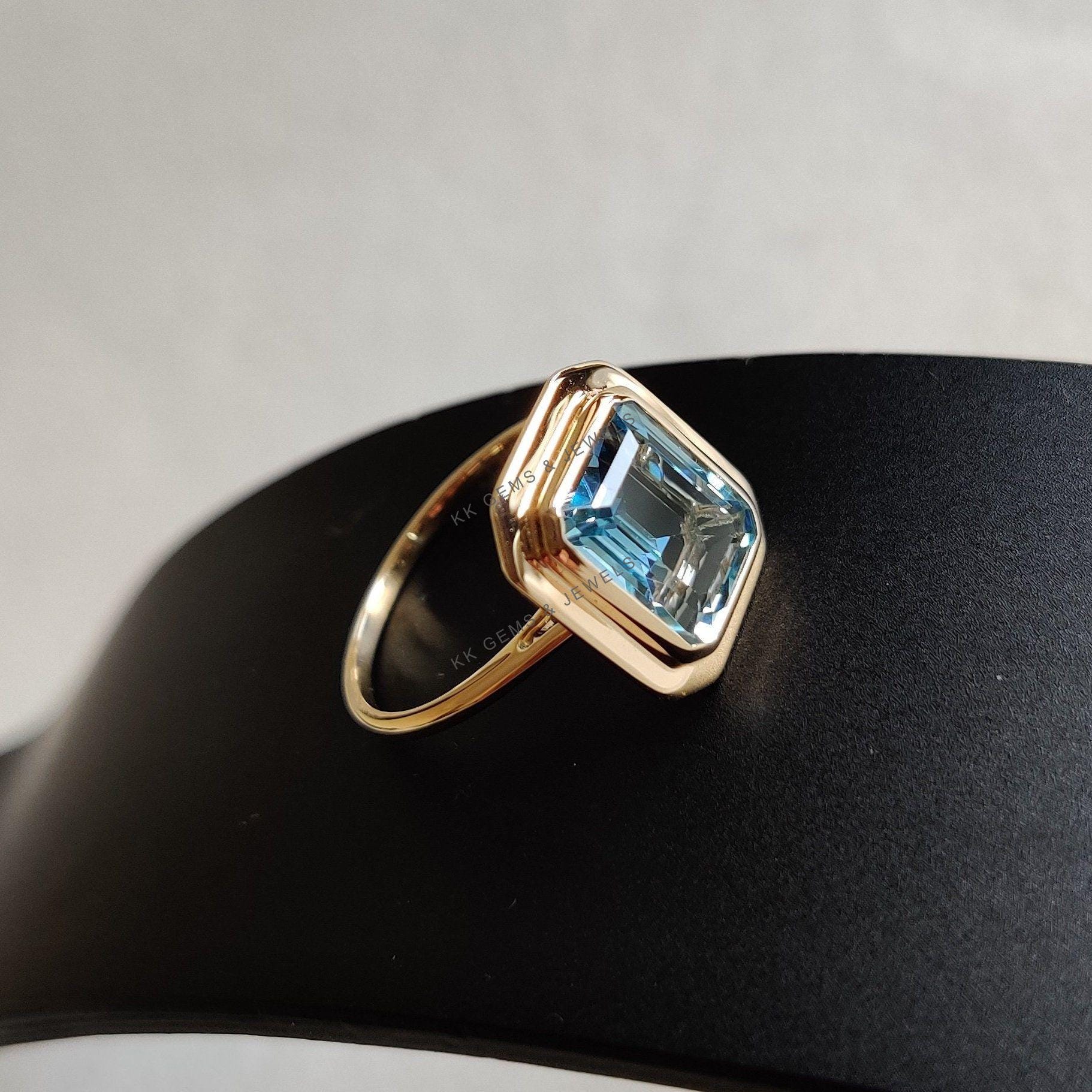 Sterling Silver Oval Swiss Blue Topaz December Birthstone Ring - Simon Curwood Jewellers