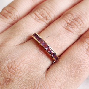 Natural Purple Amethyst Ring, 14K Solid Yellow Gold Purple Amethyst Ring, February Birthstone Ring, Valentine's Day Gift, Amethyst Jewelry