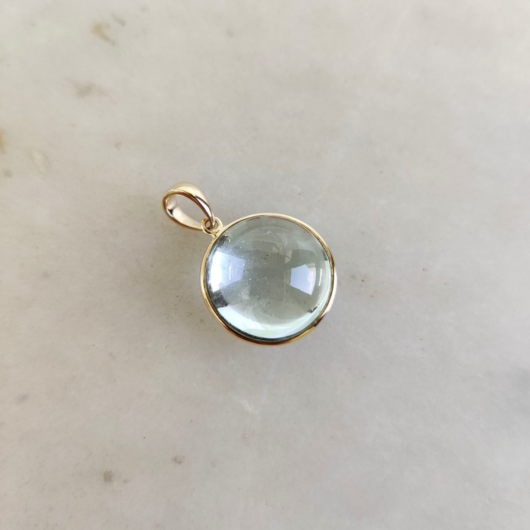 Natural Aquamarine Pendant 14K Solid Gold Aquamarine Pendant Etsy