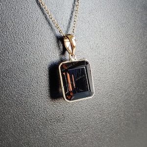 Natural Smoky Quartz Pendant, 14K Solid Yellow Gold Smoky Quartz Pendant, Octagon Pendant, June Birthstone Pendant, Christmas Gift