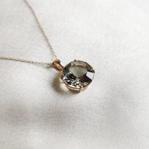 Natural Green Amethyst Pendant, 14K Solid Yellow Gold Green Amethyst Pendant, Prong Pendant, February Birthstone, Green Amethyst Jewelry