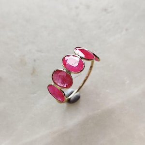 Natural Ruby Ring, 14K Solid Yellow Gold Ruby Ring, Engagement Ring, Dainty Ring, July Birthstone Ring, Christmas Gift, Ruby Jewelry
