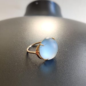 Natural Frosted Sky Blue Topaz Ring, 14K Solid Yellow Gold Sky Blue Topaz Ring, December Birthstone, Christmas Gift, Blue Topaz Jewelry