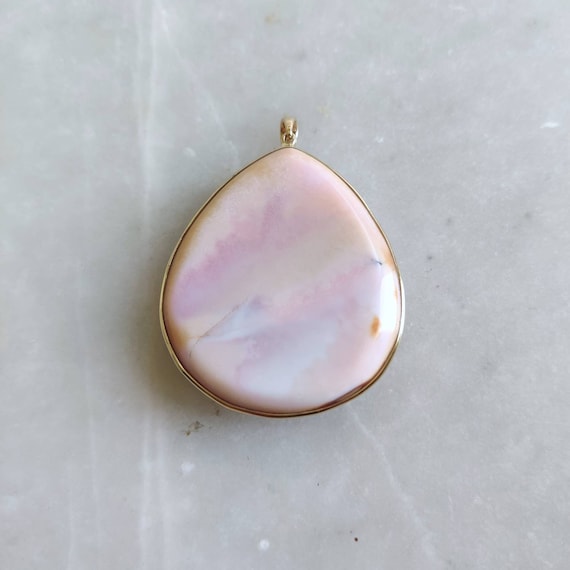 Natural pink opal best sale necklace