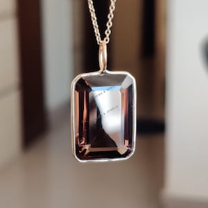 Natural Smoky Quartz Pendant, 14K Solid Yellow Gold Smoky Quartz Pendant, June Birthstone Pendant, Christmas Gift, Smoky Quartz Jewelry