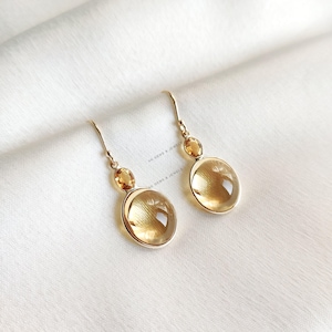Natural Citrine Earrings, 14K Solid Yellow Gold Citrine Earring, November Birthstone, Drop Earring, Birthday Gift, Citrine Jewelry