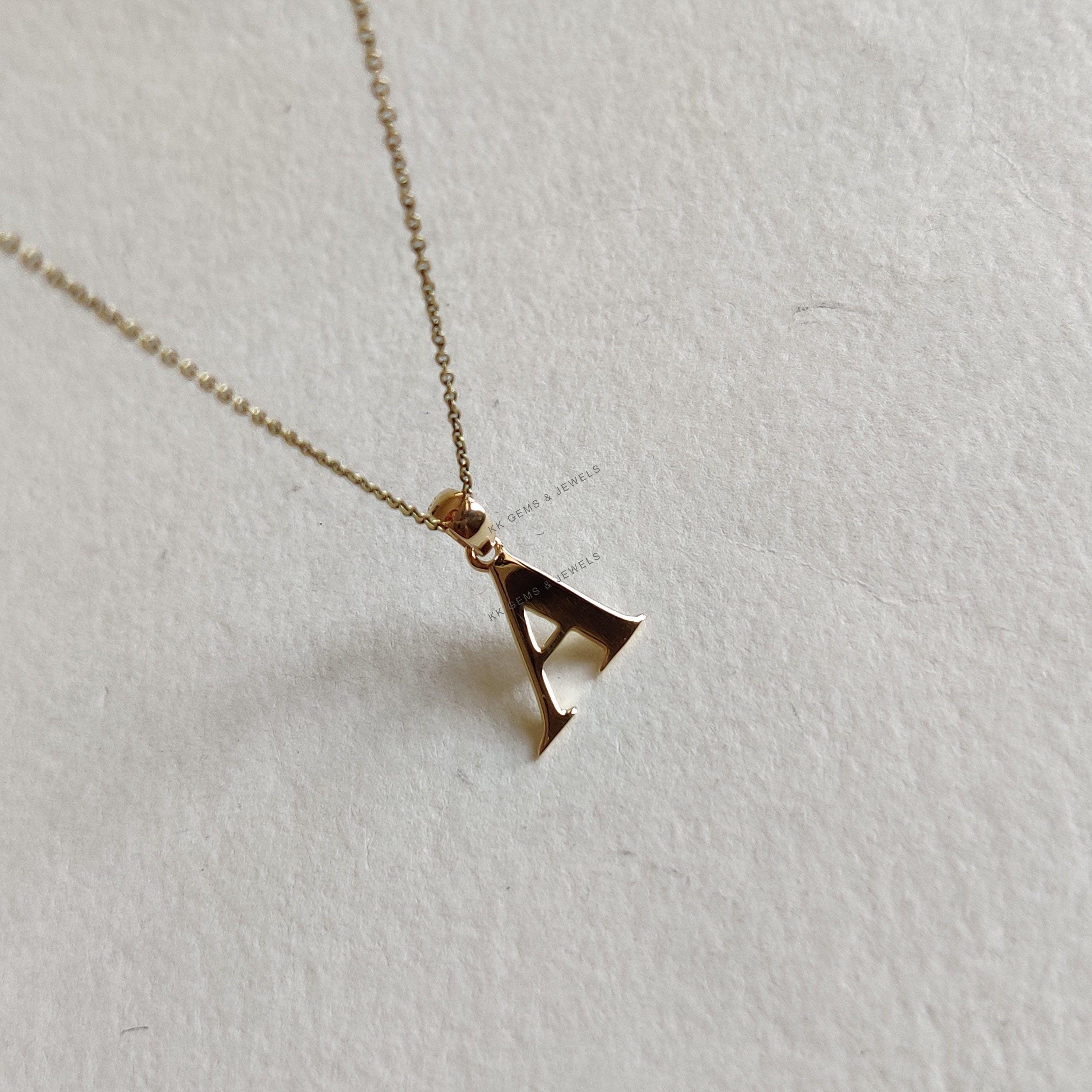 thumbnail image 2 of 14k Yellow Gold Initial Letter A Charm Pendant – 0.63 Inch – Made In USA By Wishing For Claudia 2 of 5