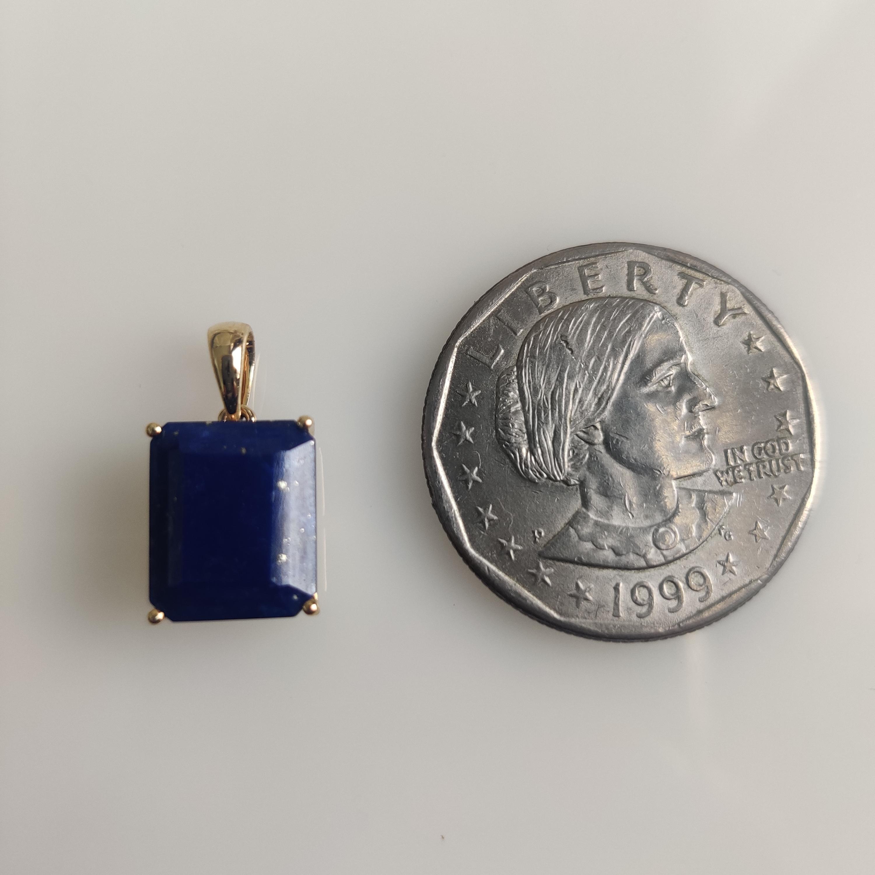 lapi_s_lazuli_14様 lapi_s_lazuli_14様 Natural Lapis Lazuli Pendant, 14K Solid Yellow