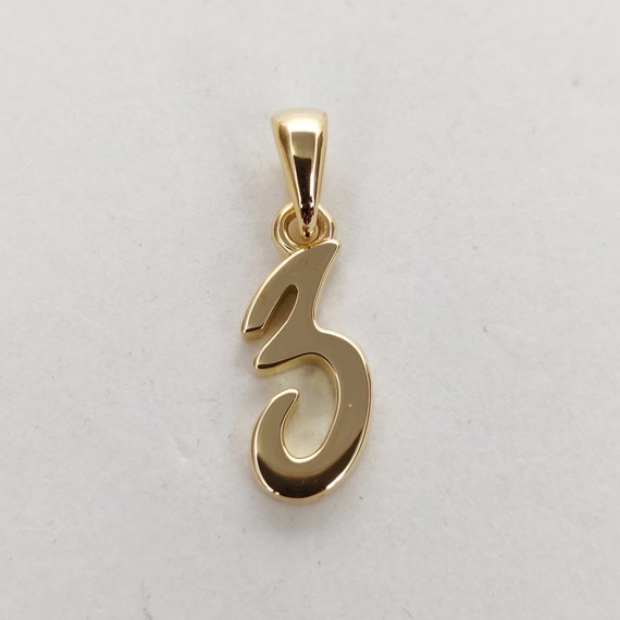 14k Yellow Gold Polished Finish Number 3 Charm Pendant