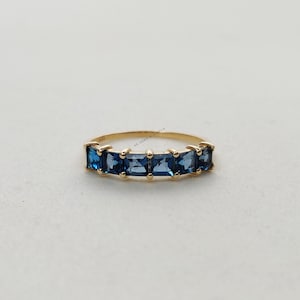 Natural London Blue Topaz Ring, 14K Solid Yellow Gold London Blue Topaz Ring, December Birthstone, Christmas Gift, Blue Topaz Jewelry