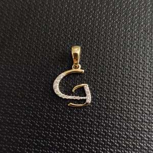 Solid 14K Yellow Gold Initial Letter G Charm Pendant - Personalized Alphabet Jewelry - Gift Ready - View #3
