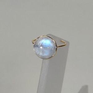 Rainbow Moonstone 14k Solid Gold Rings, Rainbow Moonstone Gemstone Rings in Authentic Yellow Gold, Gifts for Her.