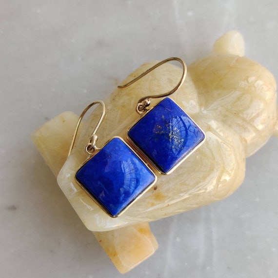 Buy Antique Style Handmade Carved Earring, 14K Gold Lapis Gemstone Earring,  925 Sterling Silver Pave Diamonds Earrings Gift for Her Gift for Her Online  in India - Etsy