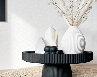Exklusiver Dekoteller mit Fuß - Elegante Etagere - Dekotablett für stilvolle Wohndekoration - 21,5 oder 25cm