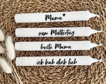 Muttertags Kerzen | Muttertagsgeschenk | auch für die Schwiegermutter | Kerzen mit Schriftzug |