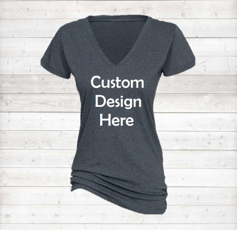 Buy CUSTOM Women V-neck 4X Vneck Custom Screen Print Vneck Tee Online ...