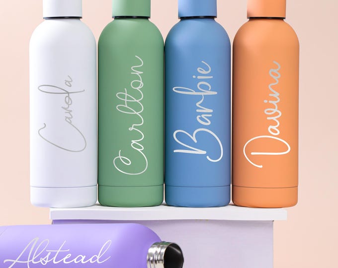 Personalized Engraved Stainless Steel Water Bottle/Corporate Gift for Her/Gym Bottle/Bridesmaids Gifts/Personalized Tumbler/Insulated Bottle
