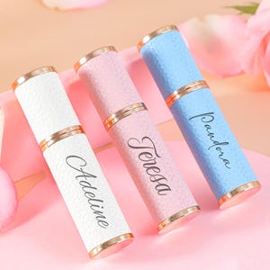 Gepersonaliseerde elegante draagbare parfumverstuiver spuitfles/navulbare 5 ml reisparfumcontainer/gegraveerde parfumflesje lederen cadeau