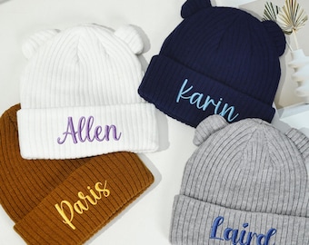Personalized Hat/ Custom Embroidered Name Newborn Beanie Hat/ Newborn Hat/ Kids Name Hat/ Toddler Hat/ Baby Christmas Gift/ Baby Shower Gift