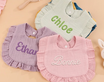 Personalized Embroidered Baby Bibs/ Custom Name Infant Bib/ First Mothers Day Gift/ Baby Shower Gift for Boy or Girl/ Baby Christmas Gift