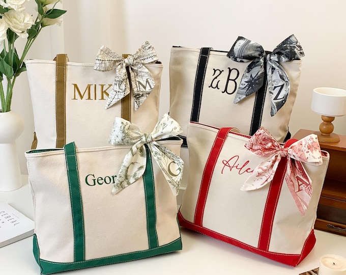 Personalised Embroidered with Initials Custom Tote/ Custom Canvas Tote Bag/ LOGO Tote Bag/ Name Tote Bag/ Bridesmaid Gift/ Personalized Gift