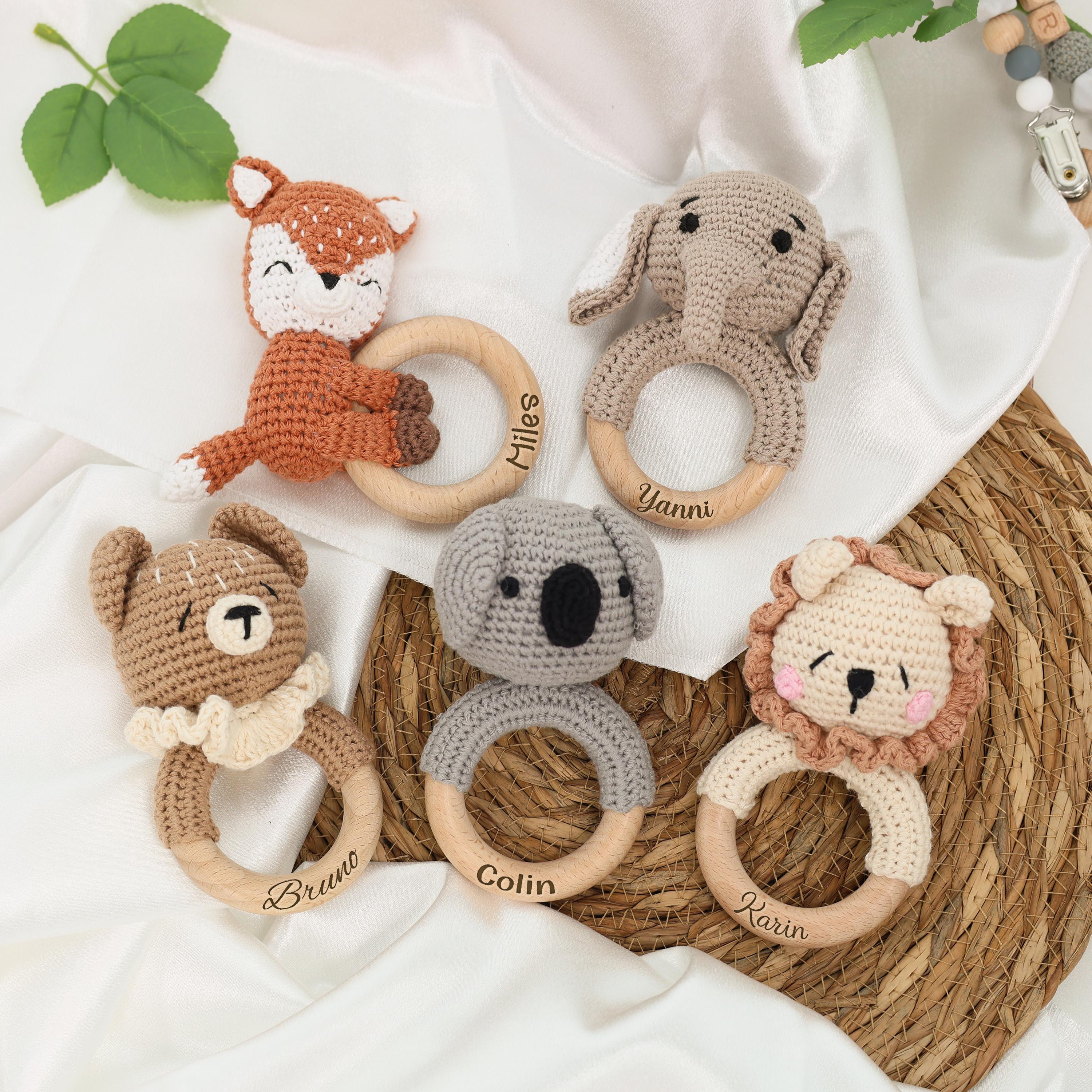 Personalized Animal Rattle With Babies Name/ Name Engraving Rattle ...