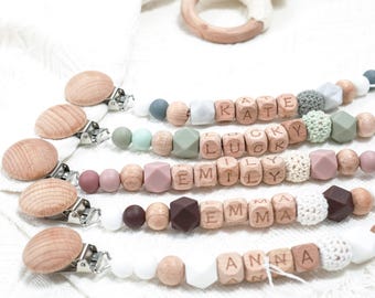 Personalized Pacifier Clip/ Custom Soother Clip/ Baby Pacifier Holder/ Newborn Gift/ Custom Dummy Clip/ Baby Binky Clip/ Baby Shower Gift