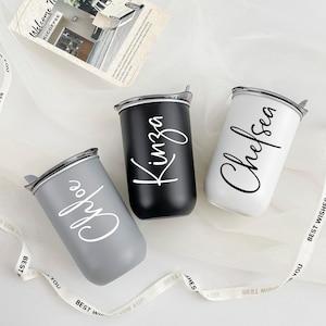 Taza de acero inoxidable personalizada, taza de café, regalo de propuesta de dama de honor, despedida de soltera, vaso de vino, botella de acero inoxidable, copa de licor, vasos personalizados