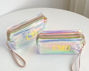 Personalized Gift/ Holographic Bag/ Birthday Bags/Girls Trip Gifts/ Bachelorette Favor/Girl Christmas Gift/ Clear Beach Bag/ Toiletry Bag