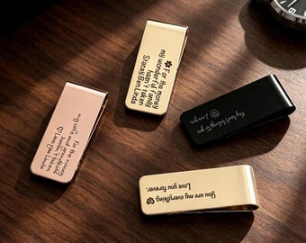 Personalized Stainless Steel Money Clip/ Engraved Money Clip/ Custom Name Initial Gift For Groomsmen Men Him Wedding Bachelorette Party Gift