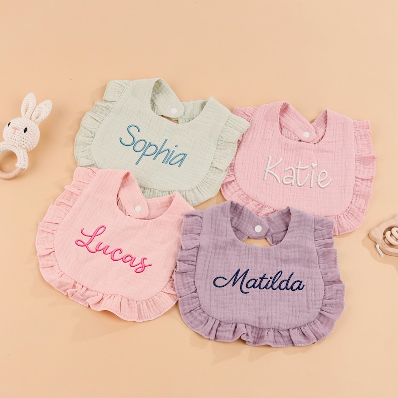 Personalized Baby Bib With Name/ Custom Infant Bib/ Embroidered Toddler ...