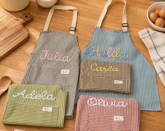 Personalized Apron/ Custom Cooking Apron with Pocket/ Kitchen Apron/ Gift for Mom/ Housewarming Gift/ Gift for Cooking/ Gift for Her