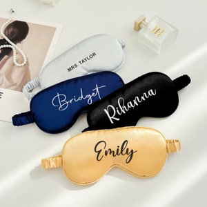 Bridesmaid Gift, Personalized Eye Mask, Bridal Party Gift Set, Sleep Mask, Silky Satin Mask, Bachelorette Party, Personalized Wedding Favor