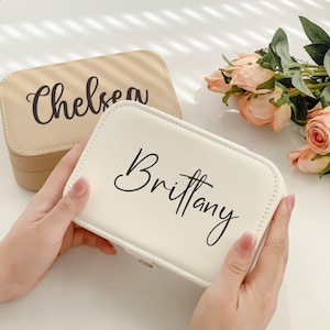 Sierlijke naamsieradendoos, reissieradendoos, geschenk voorstel bruidsmeisje, Moederdagcadeaus, gepersonaliseerde geschenken, vakantiecadeau