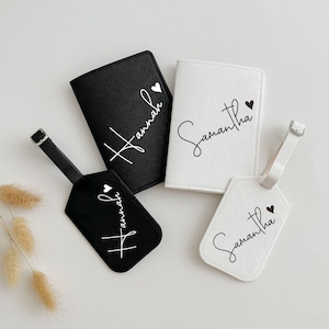 Custom Bridal Party Gifts,Personalised passport holder & luggage tag travel set,Honeymoon Gifts ,Personalized Passport Cover, Gifts For Her