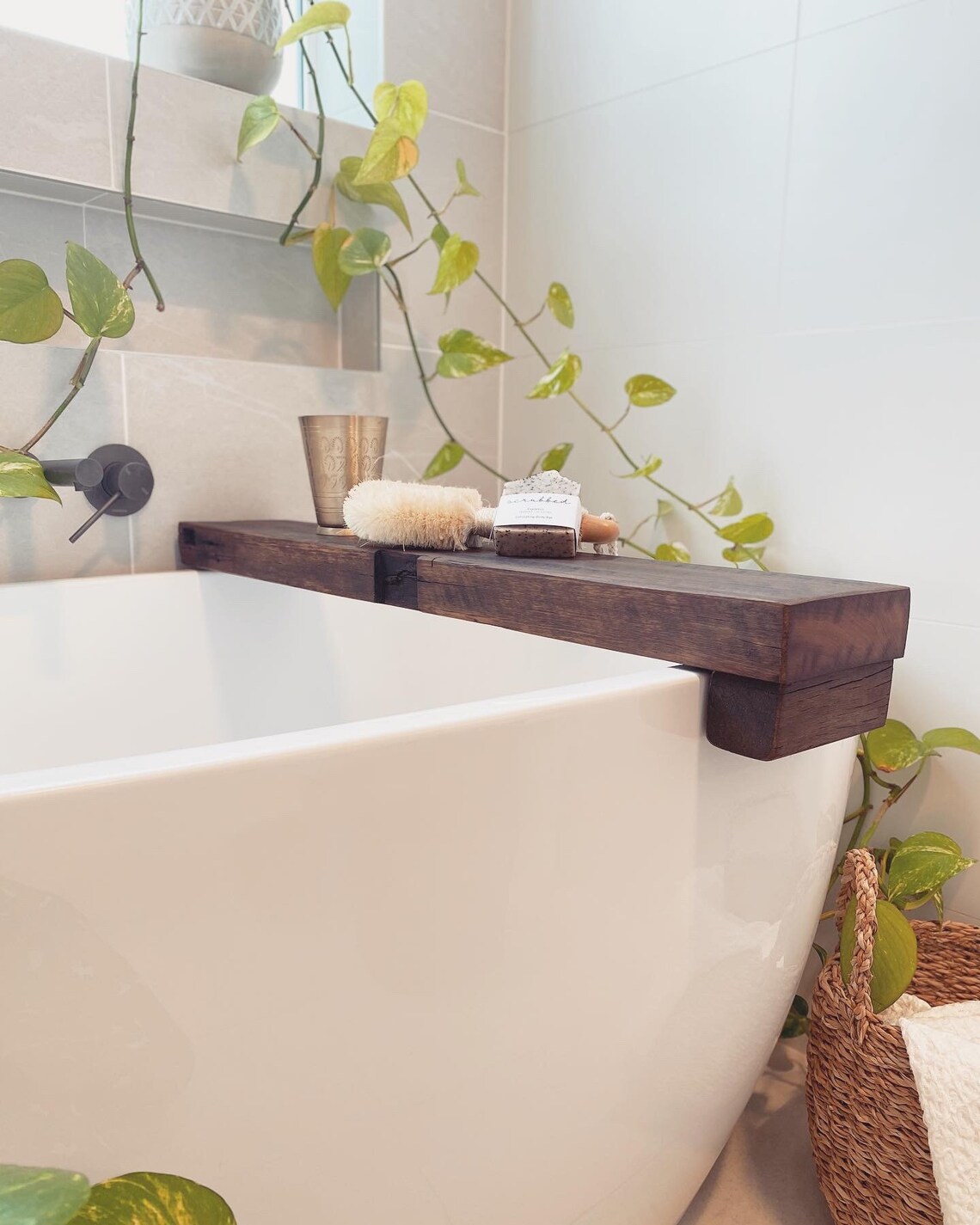 Reclaimed Timber Bath Caddy Etsy