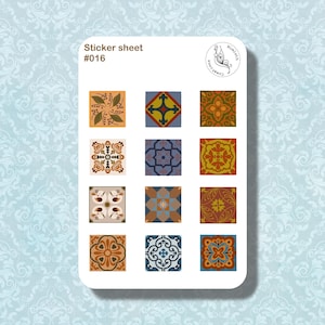 Tegels stickervel | #016 | Tegelstickers, Mandalastickers, Hobbitcore, Journal, Planner