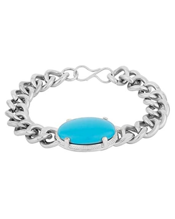 Order Sterling Silver Salman Khan Style Bracelet with Natural Irani Firoza  Turquoise: Embrace Timeless Elegance and Celebrity Online From  FineGemstone,Jaipur