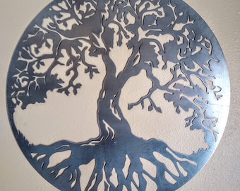 Tree of Life Metal Wall Art: Celtic Decor, Made in USA (24" Round)