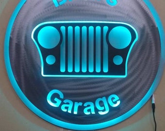 Custom LED Garage Sign: Metal, Double Panel, Home or Business