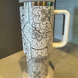 Cuss word Mandela full wrap 40oz Tumbler with Handle & Straw, Custom Engraved TikTok Cup, 40 oz Travel Mug, Stanley Brand Quencher
