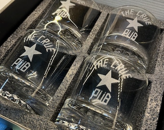 Custom Laser Engraved Whiskey Glass Set: Old Fashioned Cocktail Glasses