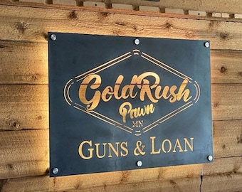 Custom LED Lighted Metal Sign: Personalized Home & Business Decor