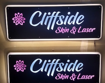 Custom LED Lighted Metal Sign: Home or Business Logo, Made in USA