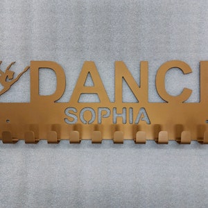 Personalized Dance Medal Holder: 12 Hook Heavy Duty Steel Display