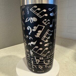 Music notes stainless steel tumbler 20 - 30 - or 40oz