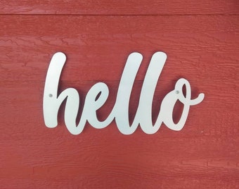 Hello Metal Sign: Custom Welcome Decor, Made in USA