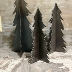 Metal Christmas Tree: Freestanding Steel Pine, Holiday Decor