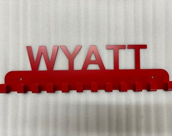 Personalized Medal Holder: 12 Hook Steel Display